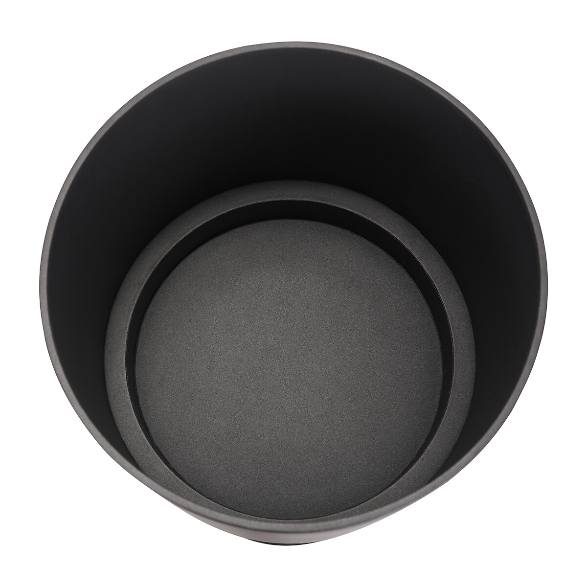 Set of 2 Graphite Metal Circular Planters graphite, ÉDITÉ