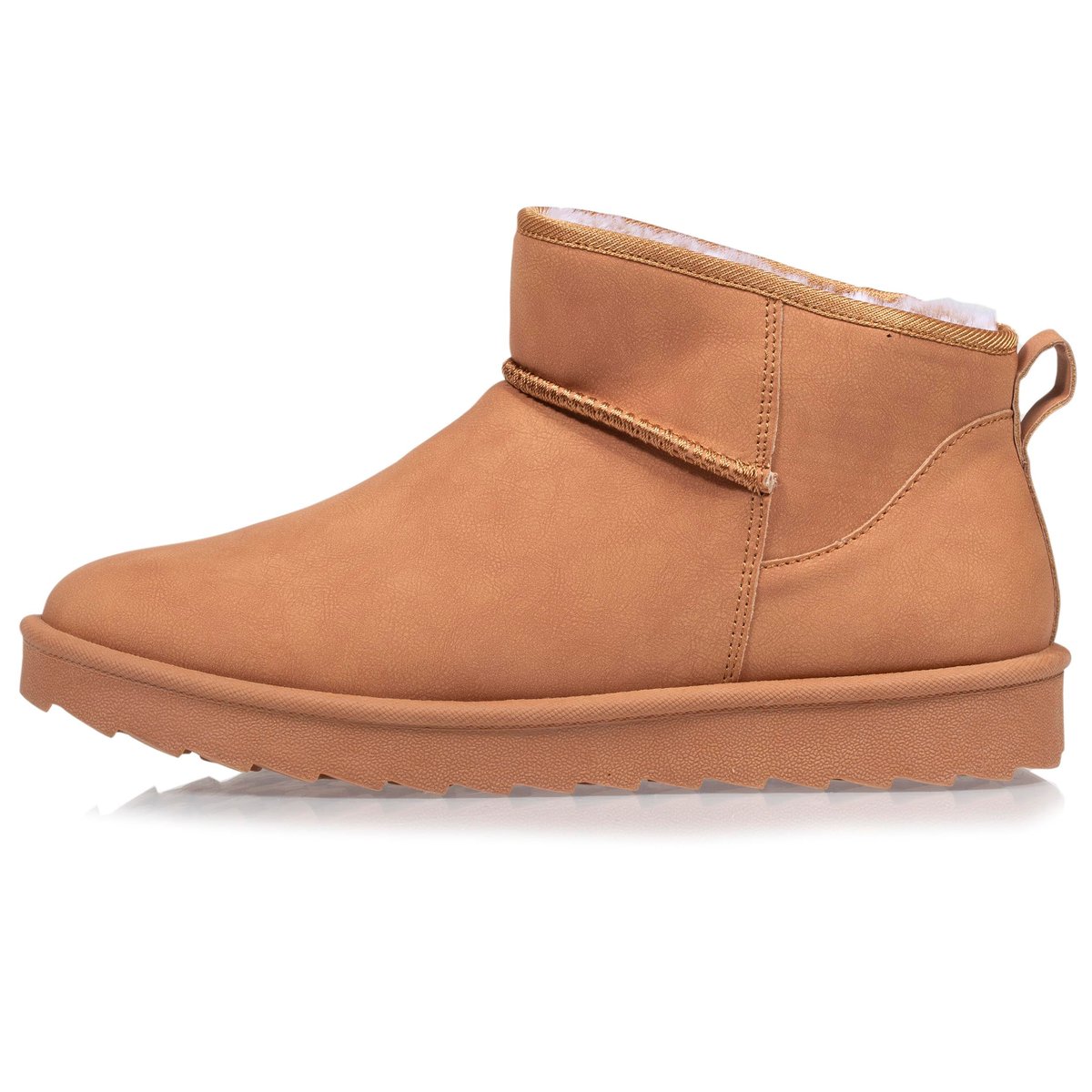 Bottines chaudes, légères, confortables et modernes, effet nubuck brun, ISOTONER