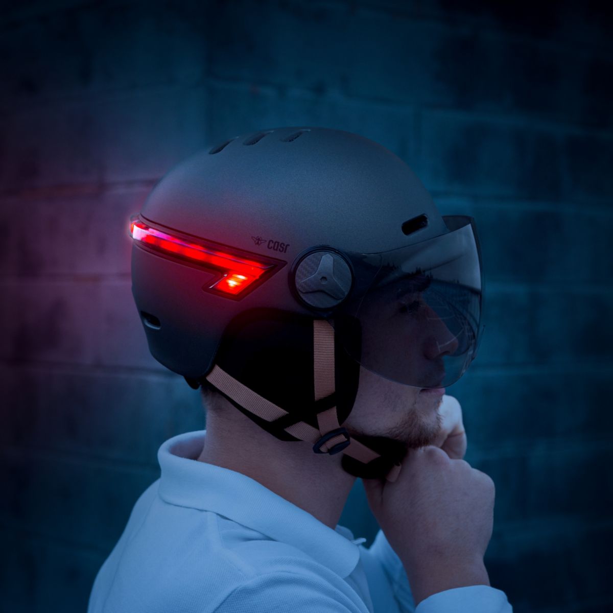 Casque trottinette Led Glow gris taille L gris, CASR