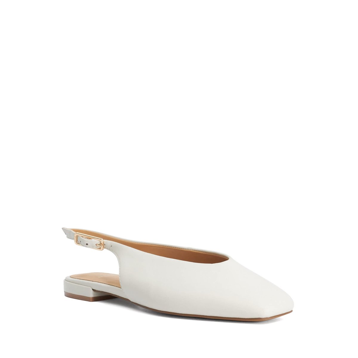 Ballerines à bride arrière en cuir - HEARTBEAT ecru-leather, DUNE LONDON