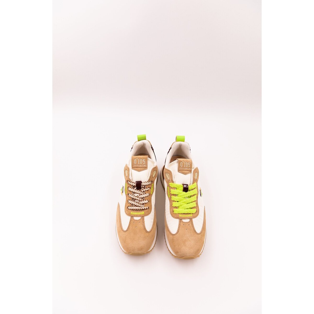 Lenox Mixed-Material Trainers white/camel, ZERO 105