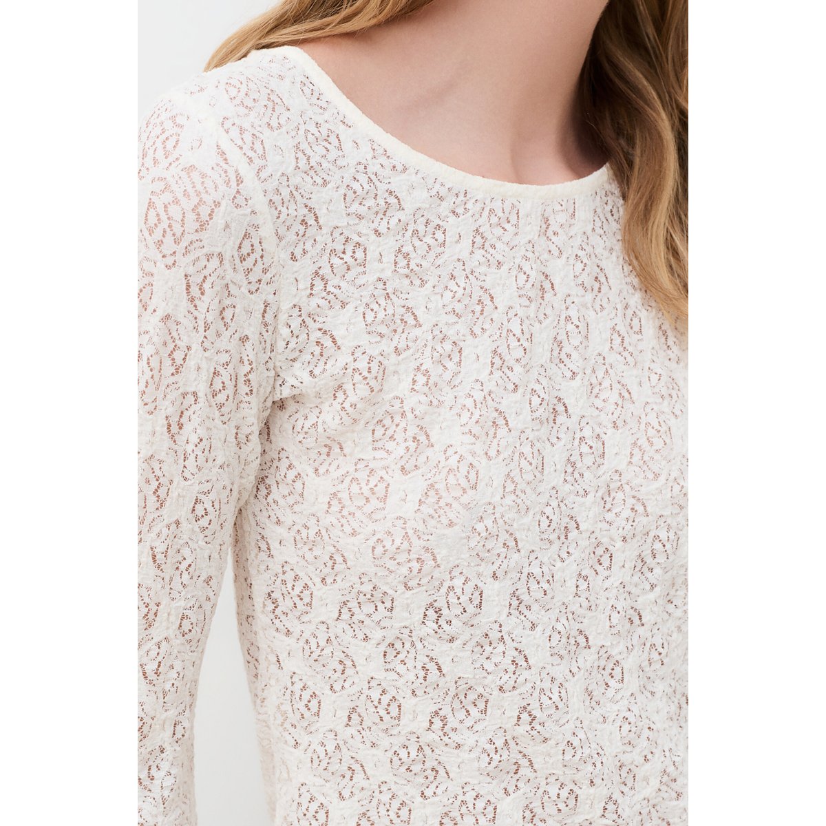 T-shirt ajusté col rond TNITA ecru, CAROLL
