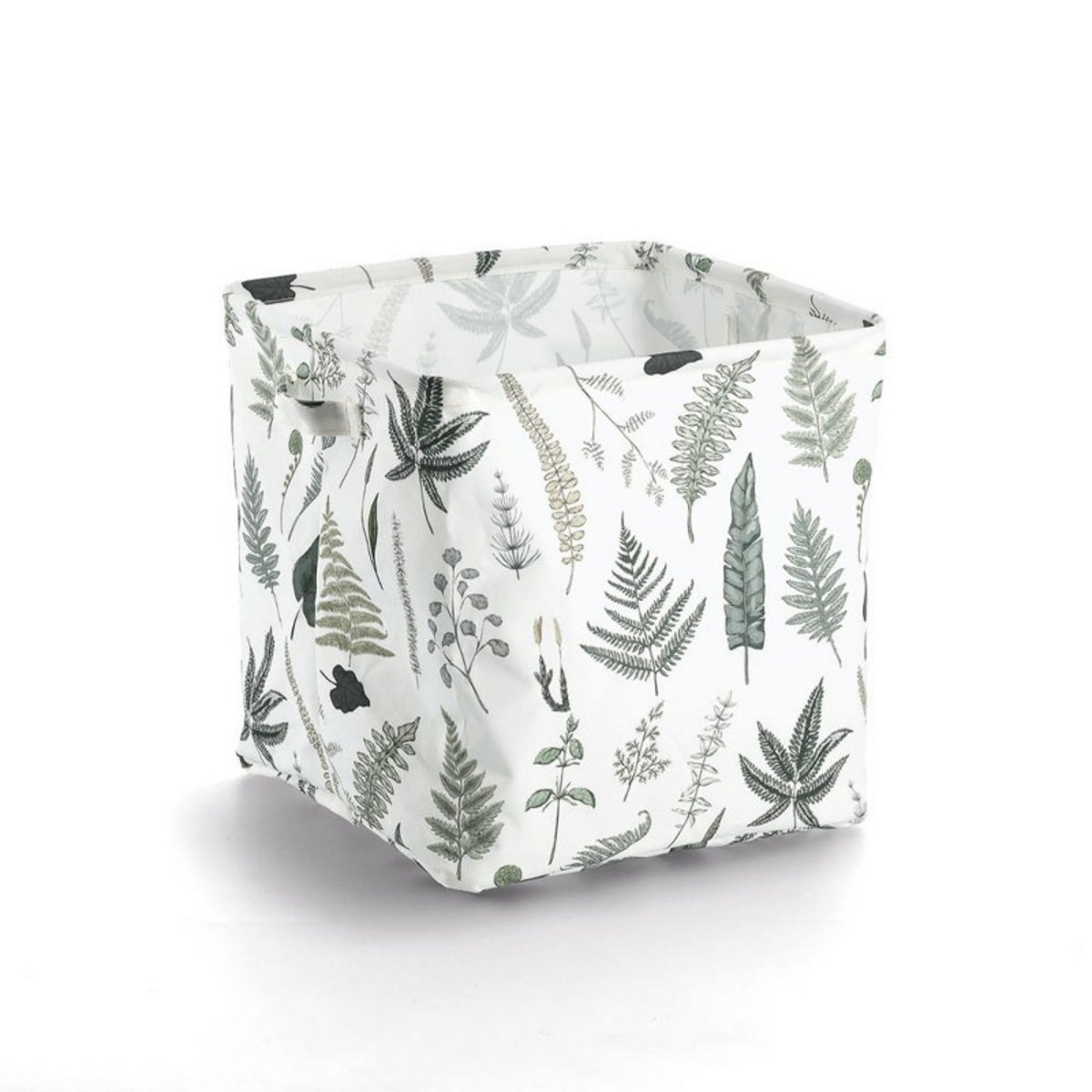 Panier cube rangement textile imprimé vert, ZELLER PRESENT