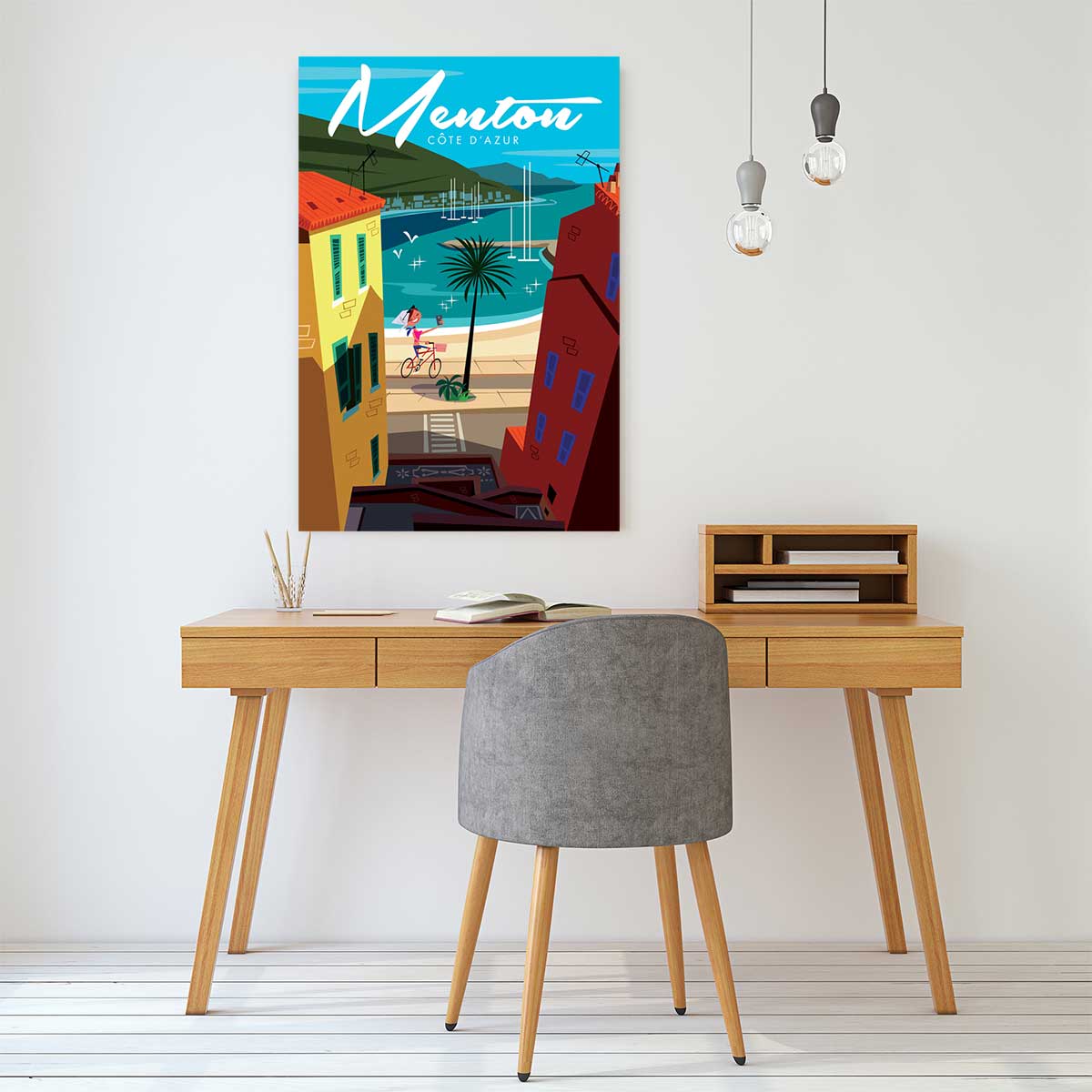 Tableau cote d'azur menton toile imprimée, HEXOA