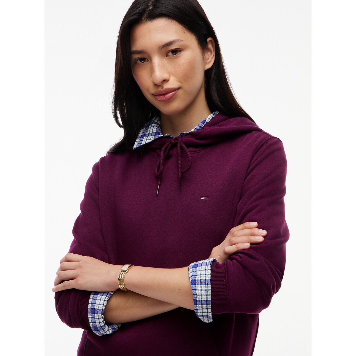 Sudadera con capucha burdeos, TOMMY JEANS