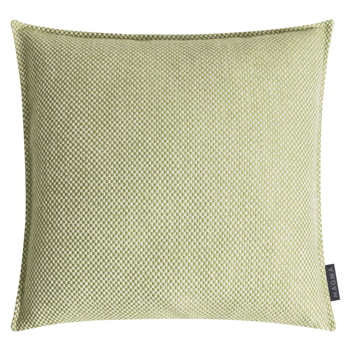 Housse de coussin jacquard NICA damiere vert et blanc, MAGMA HEIMTEX