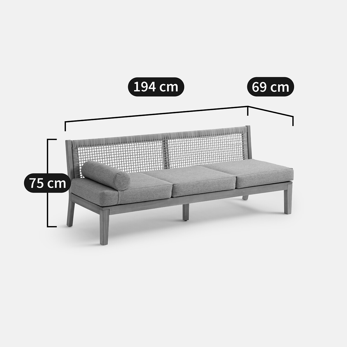 Modulaire tuinbank, 3-zits Cedalia kleur naturel, LA REDOUTE INTERIEURS