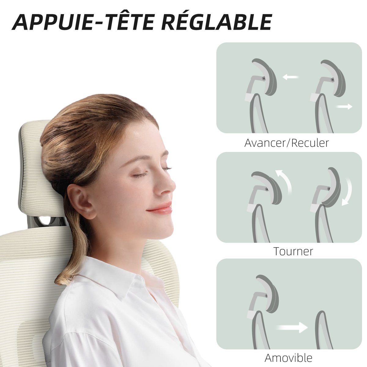 Chaise de bureau Maille Beige beige, HOMCOM