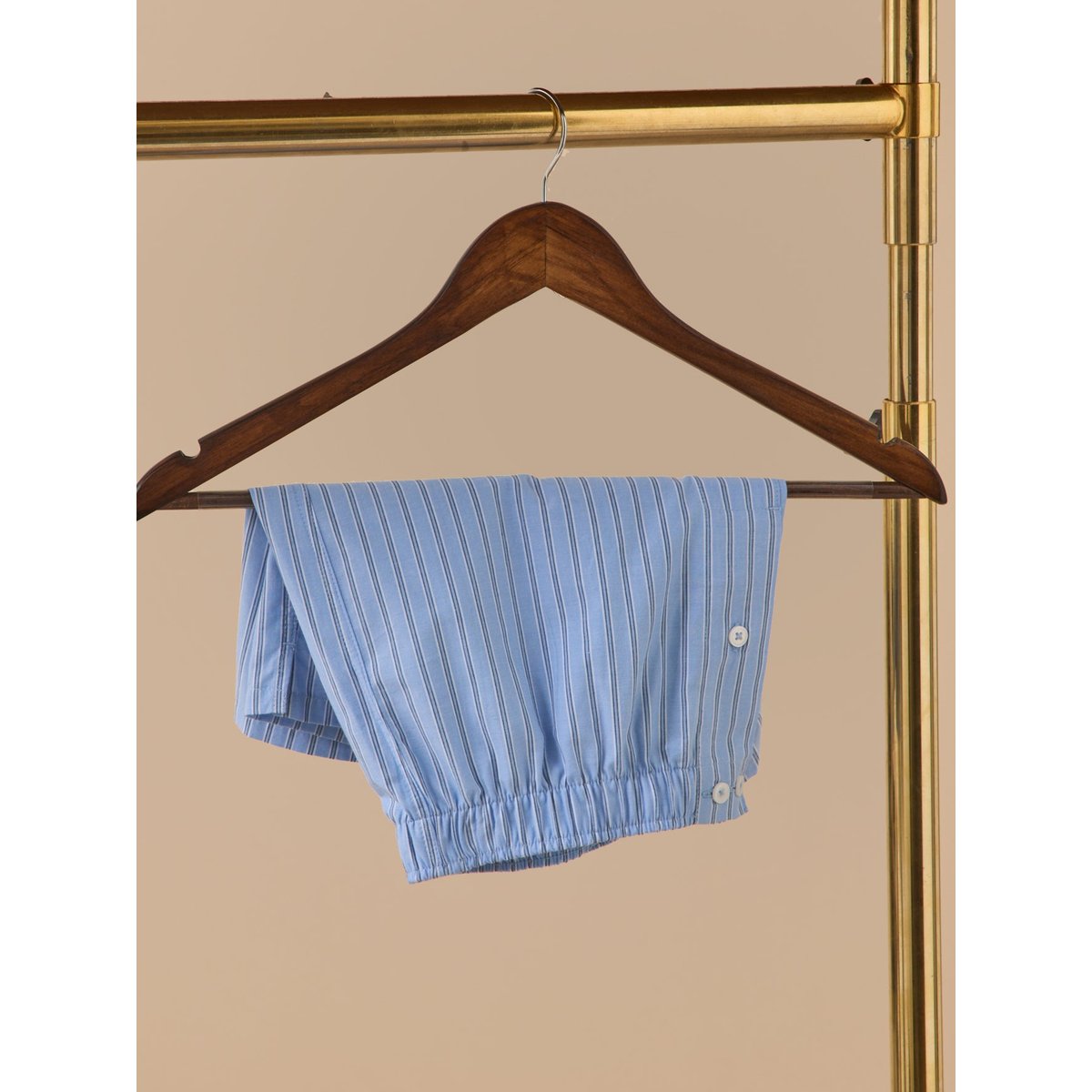 Caleçon coton rayé bleu clair, CYRILLUS