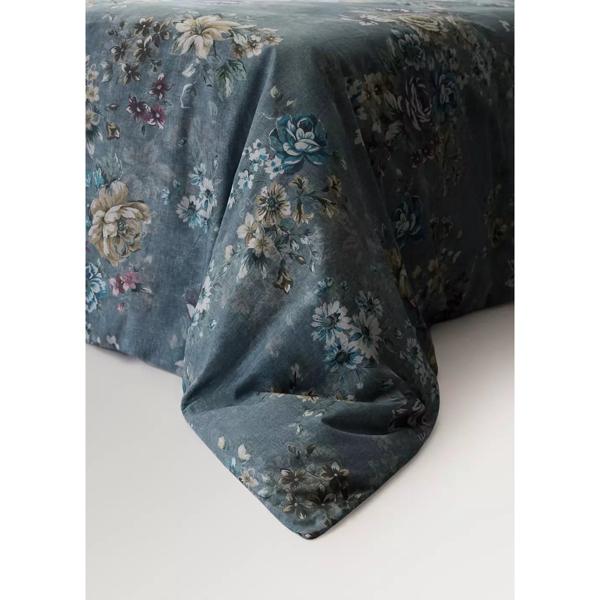 Housse de couette 100 % coton floral Lit 90 cm vert forêt, MANGO HOME