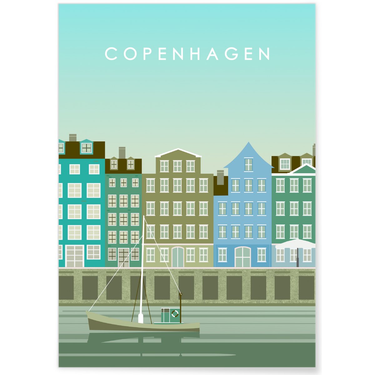 Affiche Copenhague blanc, L'AFFICHERIE