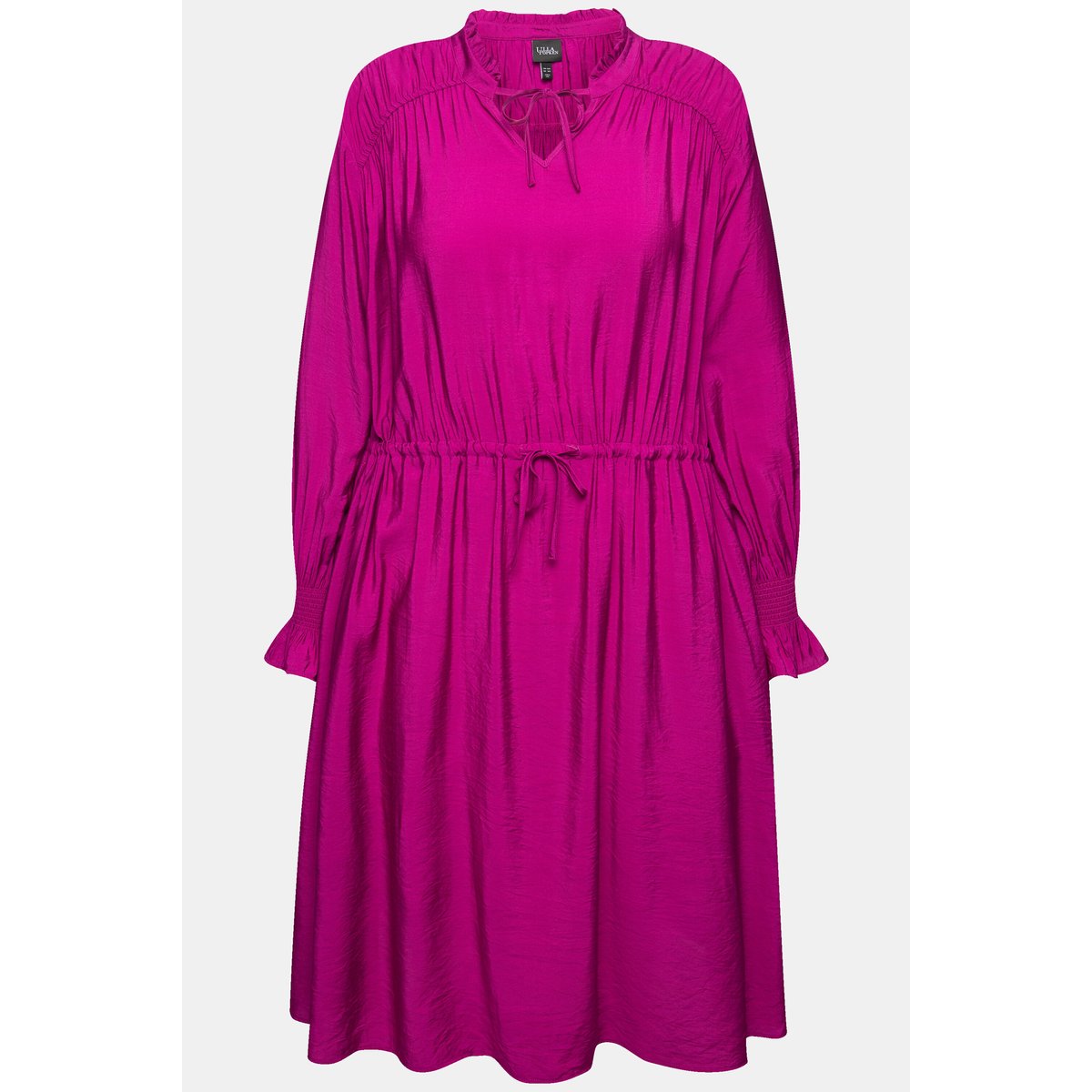 Robe coupe trapèze, col montant avec ruchés baie, ULLA POPKEN