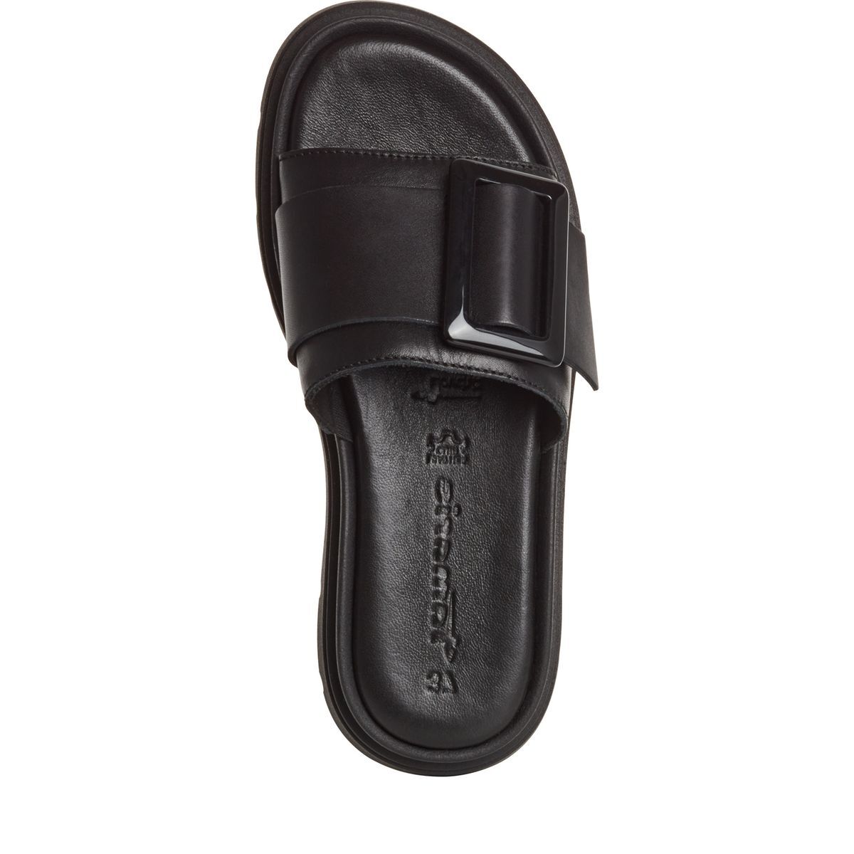 Mule en cuir noir, TAMARIS