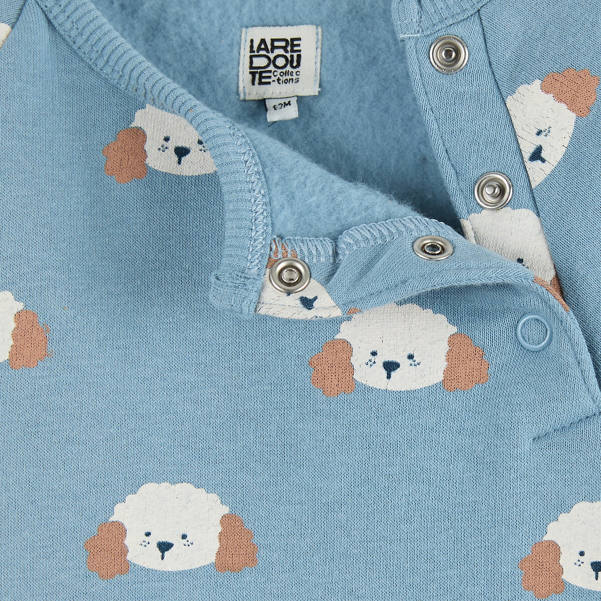 Combinaison longue, imprimé chiens, en molleton bleu, LA REDOUTE COLLECTIONS