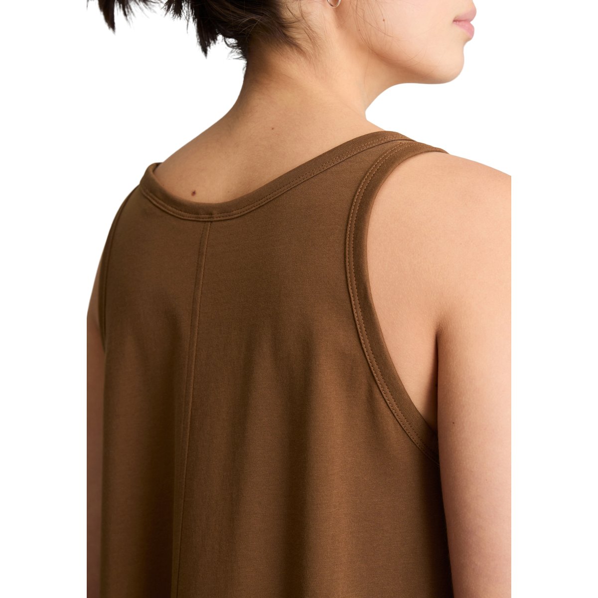Robe en jersey sans manches DfC A-Shape en coton organique marron, MARC O’POLO DENIM