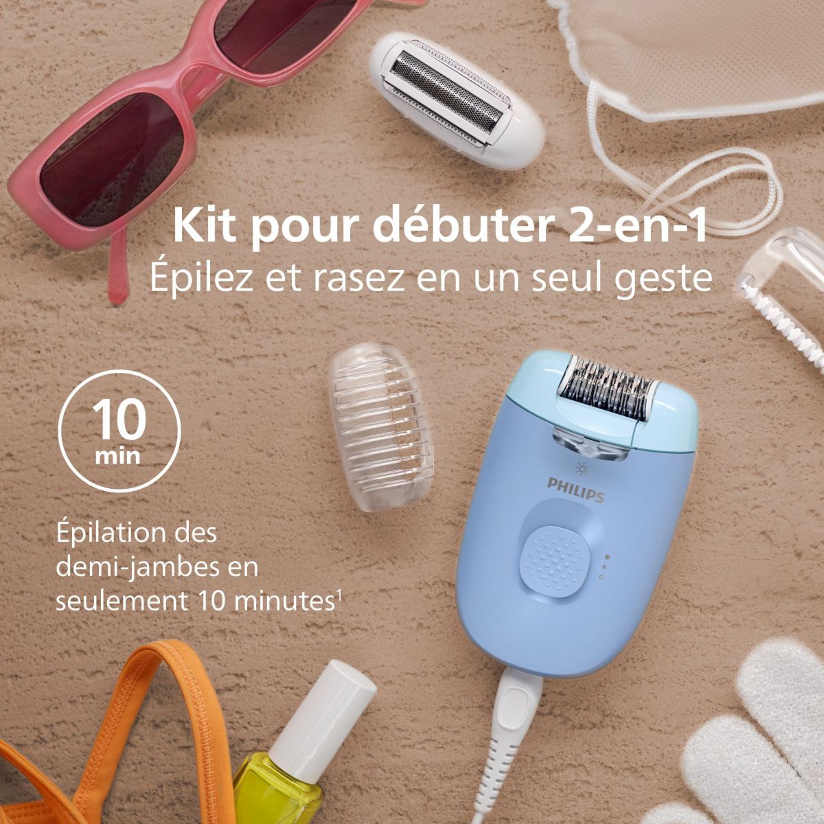 Epilateur électrique BRE247/00 couleur unique, PHILIPS