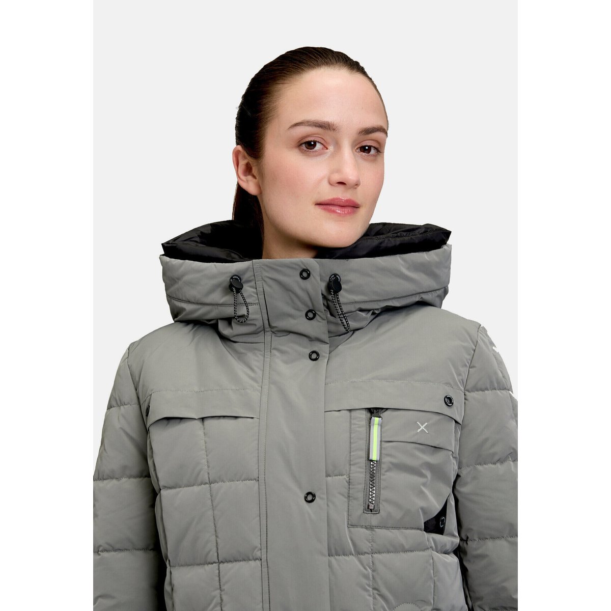 Veste d'hiver à capuche salvia, AMBER & JUNE