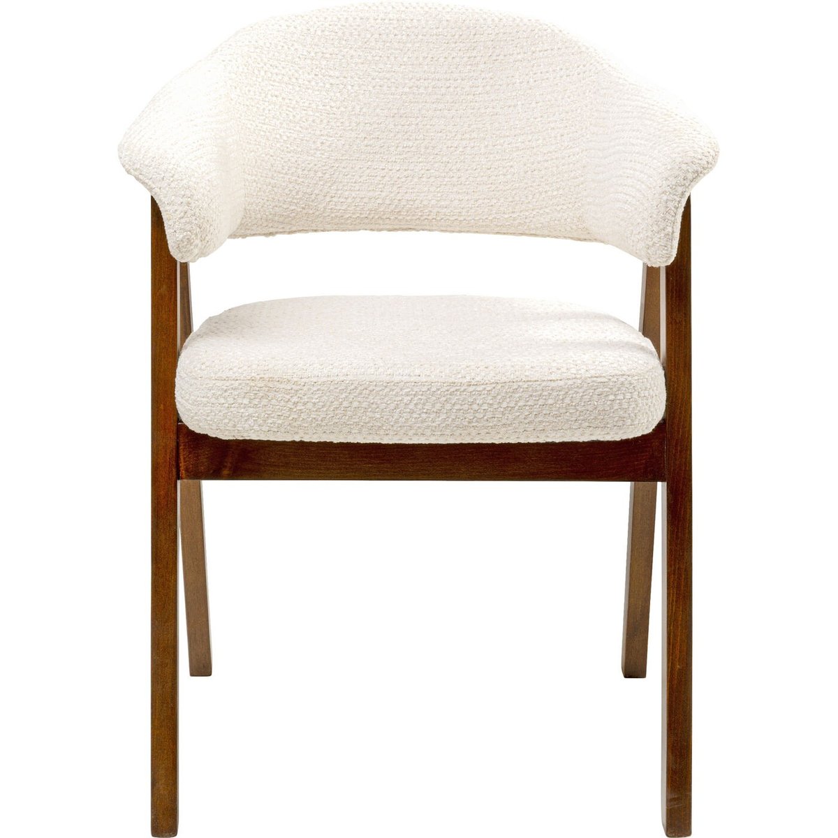 Chaise en polyester tressé et chêne, JONTE crème, KARE DESIGN
