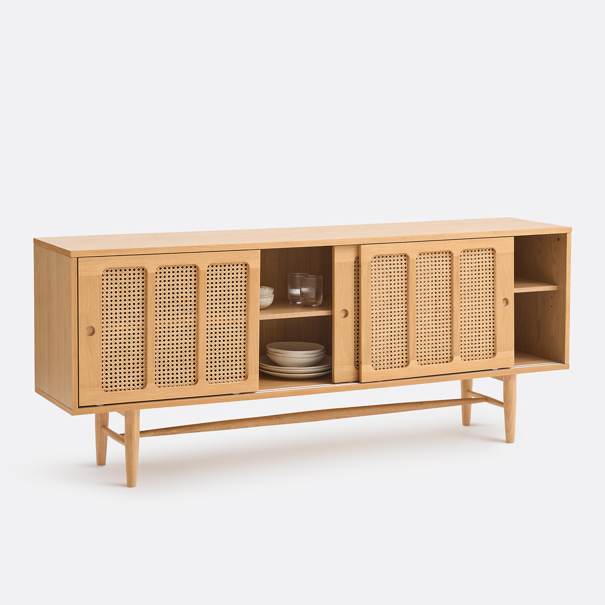 Buffet enfilade, 3 portes, plaqué chêne. ESMEE coloris chêne, LA REDOUTE INTERIEURS