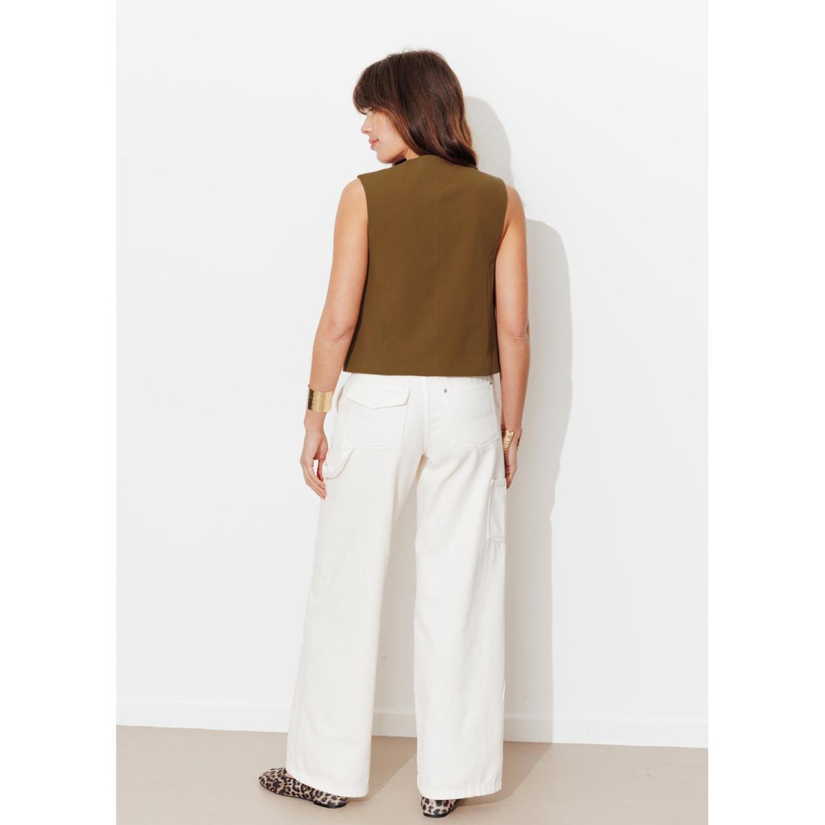 Veston uni à nouer tabac, PROMOD