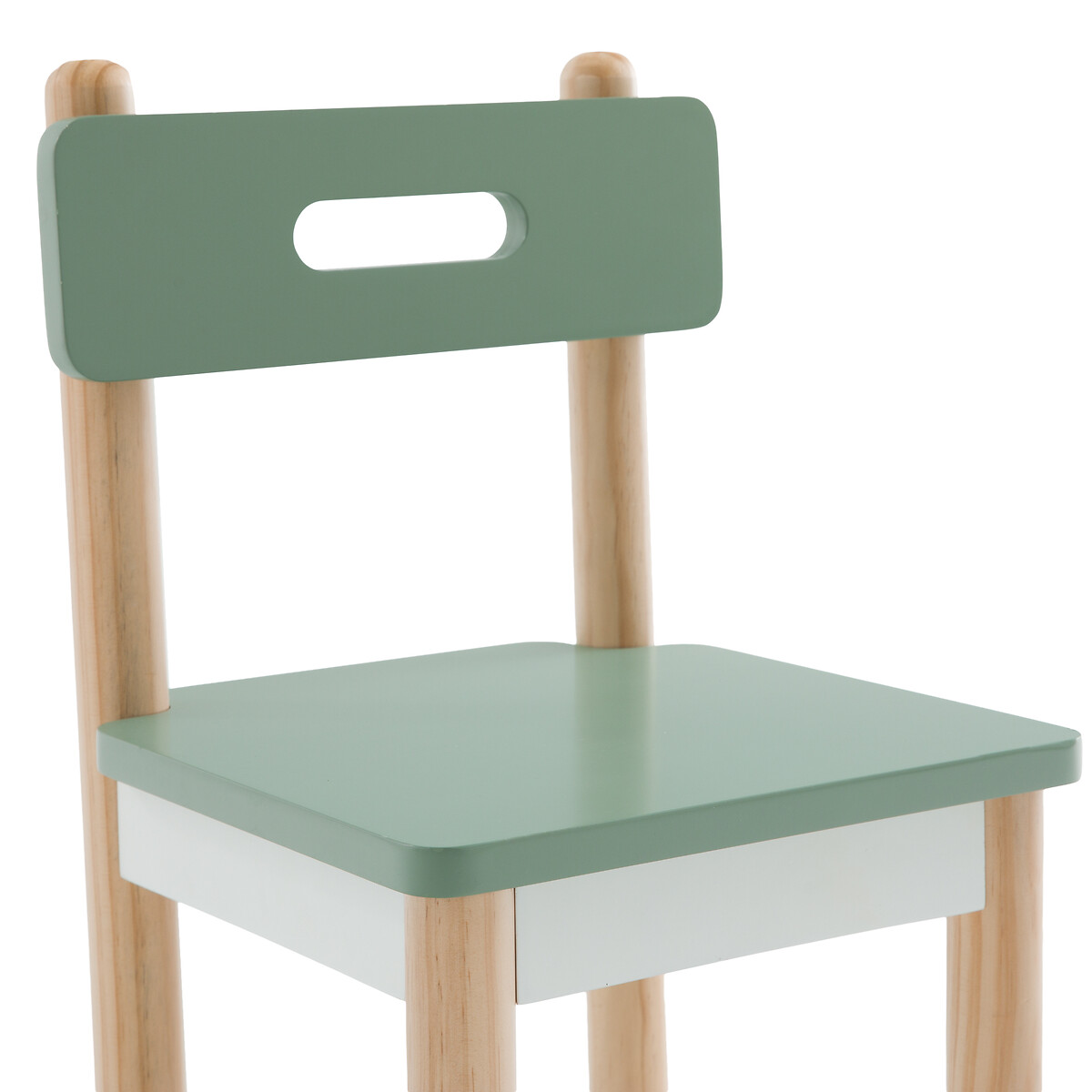 Chaise enfant, Simoni blanc/vert, MA PETITE ECOLE MONTESSORI X LA REDOUTE INTERIEURS