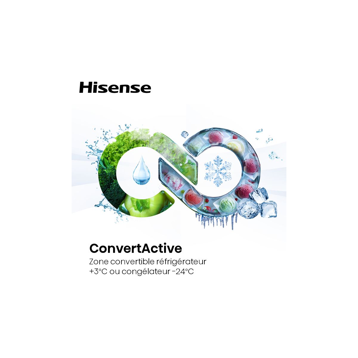 Réfrigérateur combiné encastrable RB3B250SAWE couleur unique, HISENSE