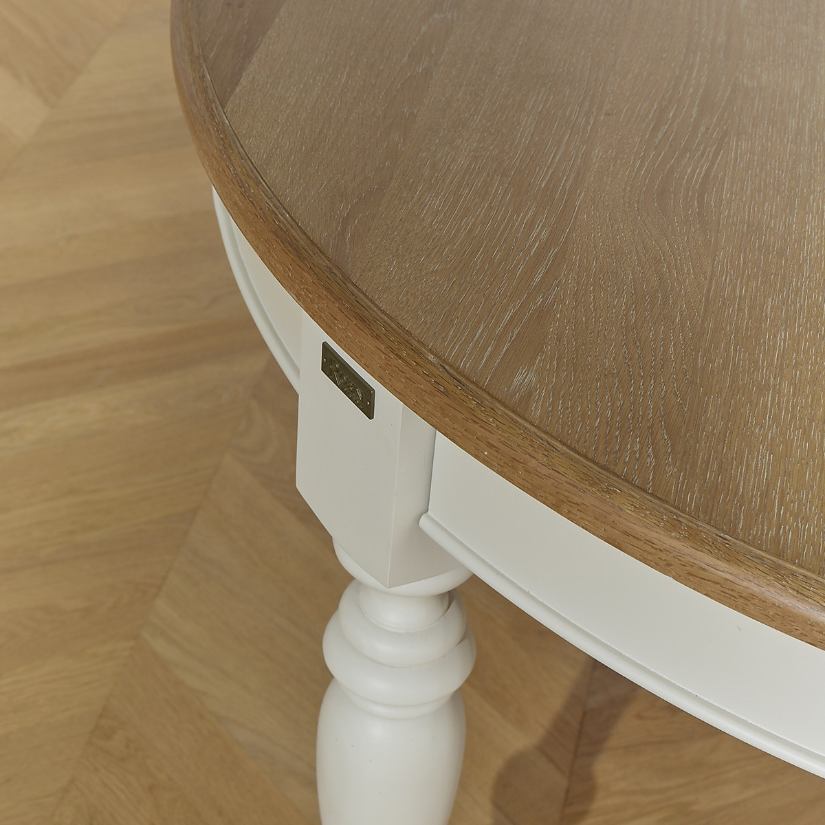 Table à manger modulable, plateau en chêne, 14 couverts JADE blanc, ROBIN DES BOIS