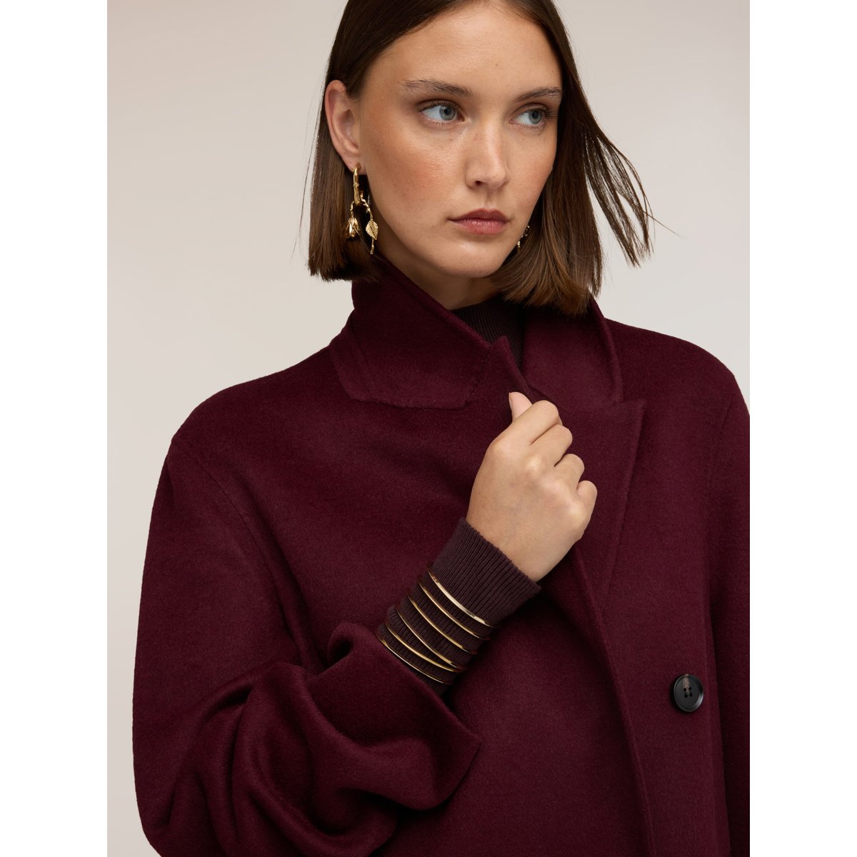 Manteau long croisé burgundy, MOTIVI