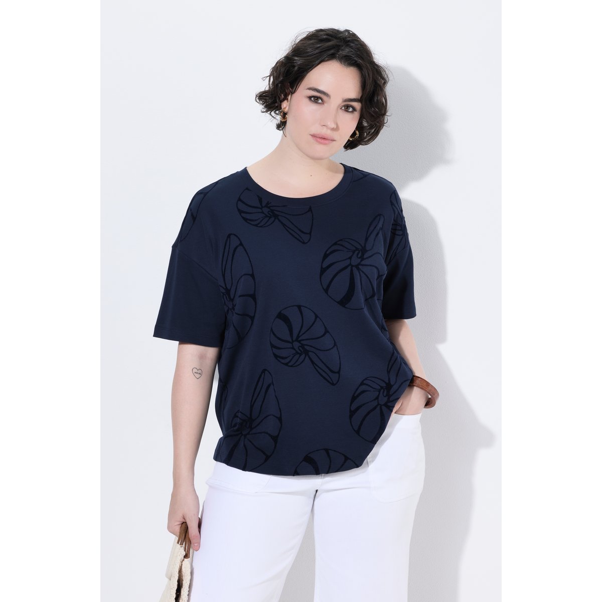 T-shirt marine, ULLA POPKEN