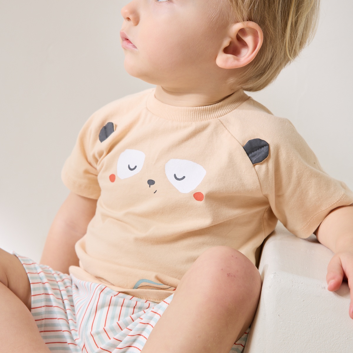 Pyjama short enfant 2 pièces Bento sable, PETIT BEGUIN