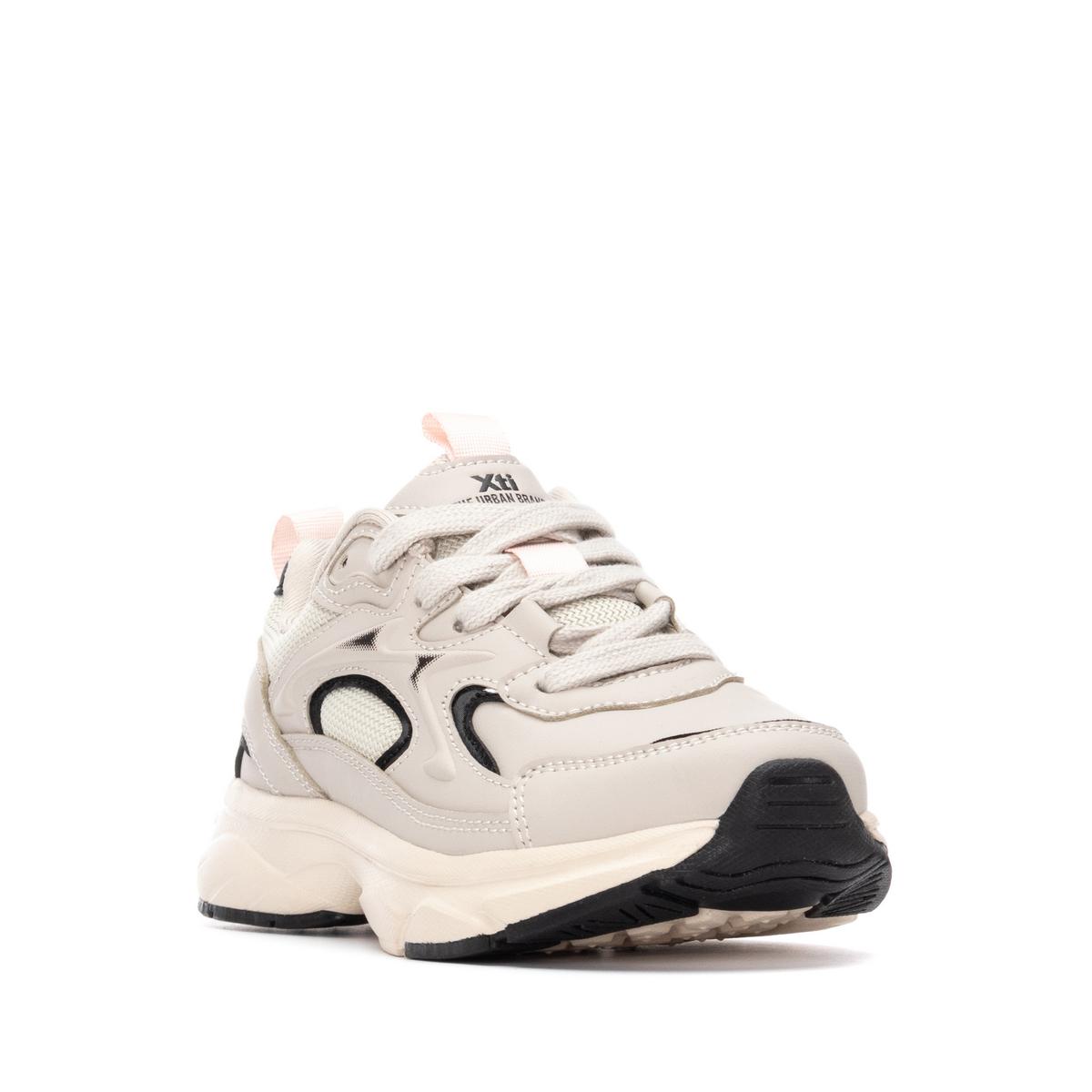 Baskets Plaine Lacets beige, XTI