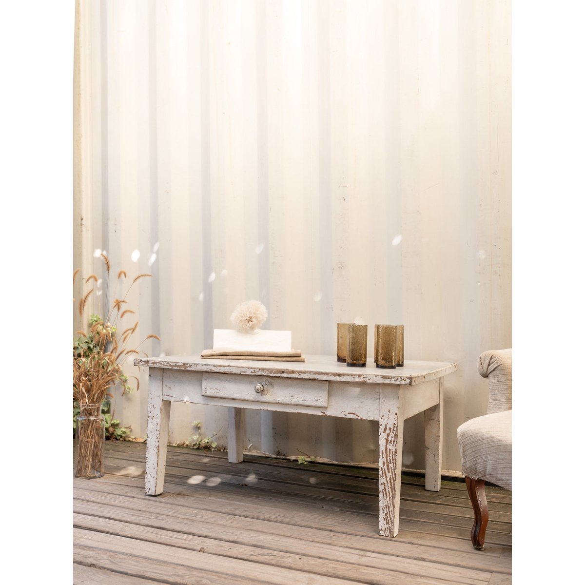 Table basse en bois gris Léonie N°1122 - Bon état gris, DEBONGOUT