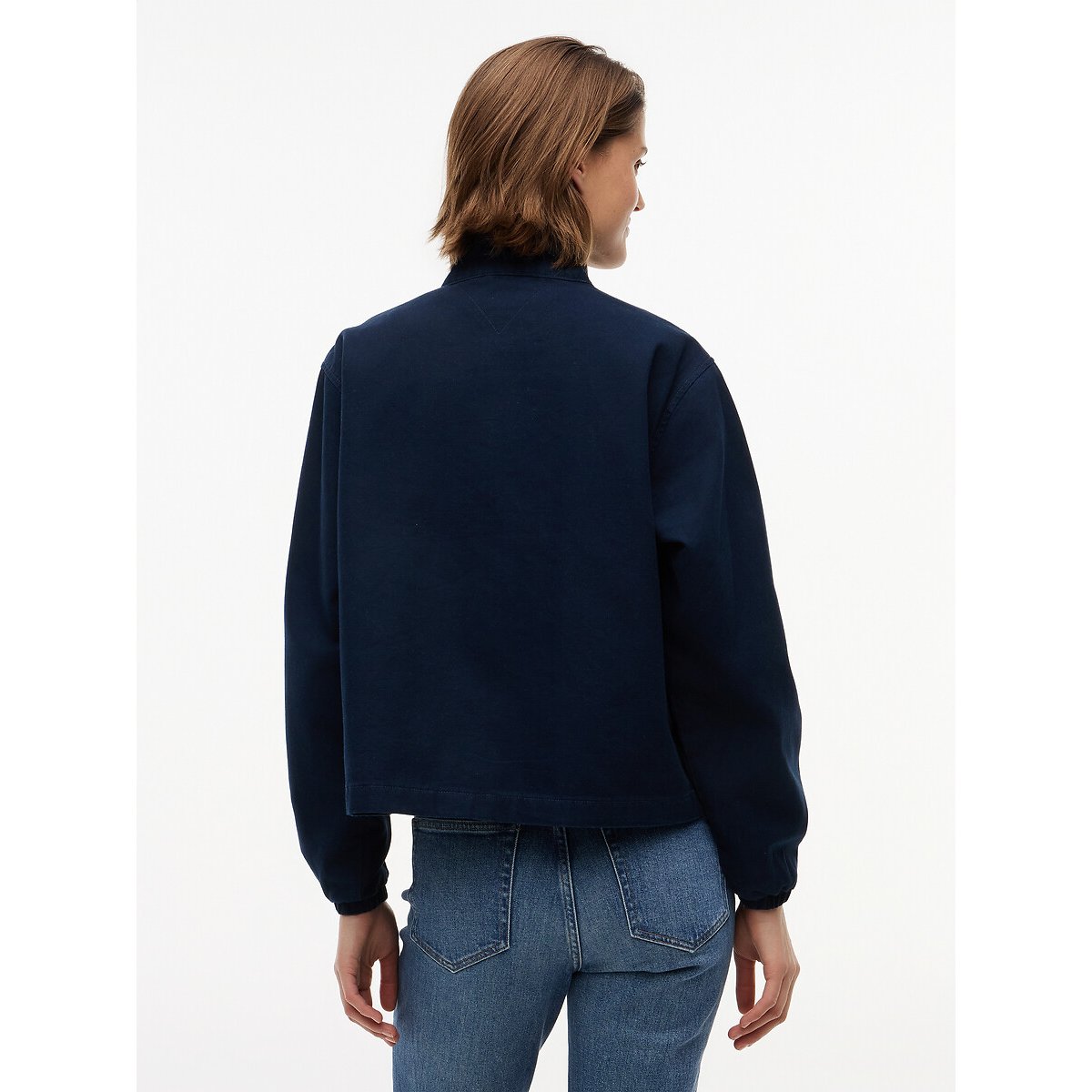 Cotton Canvas Zip-Up Jacket navy, TOMMY JEANS