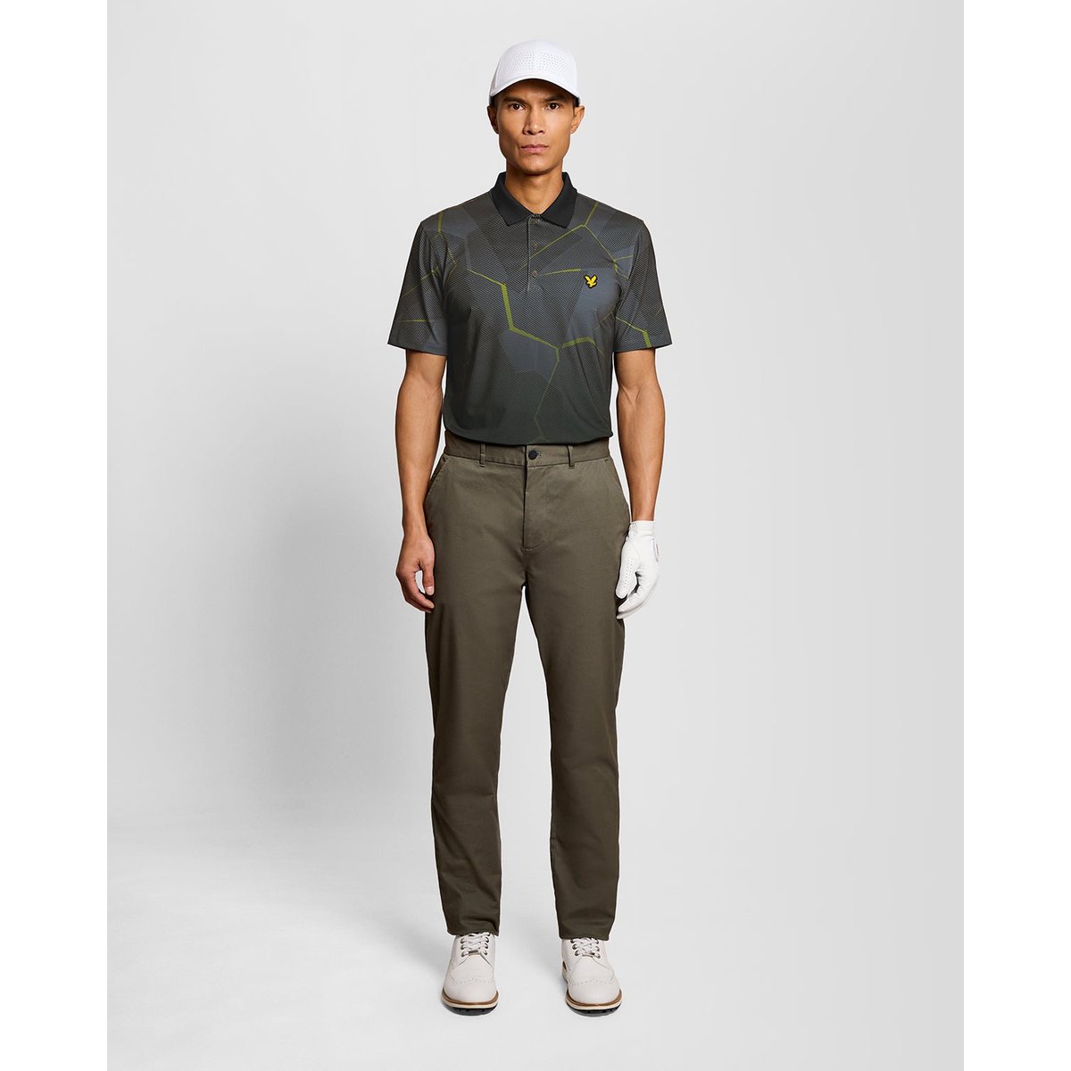 Polo géométrique graphique noir jais, LYLE & SCOTT