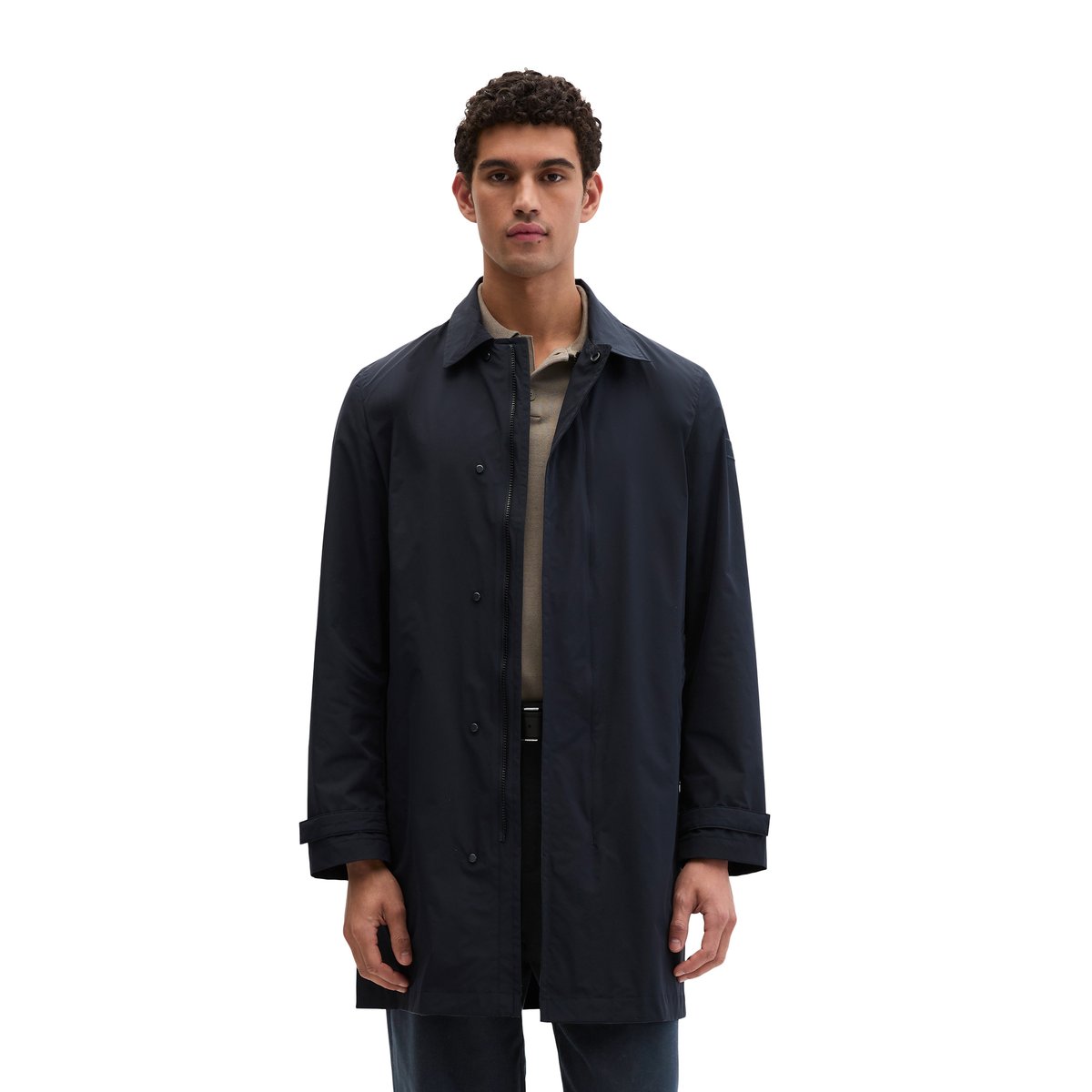 Manteau court regular en polyester recyclé bleu foncé, MARC O'POLO