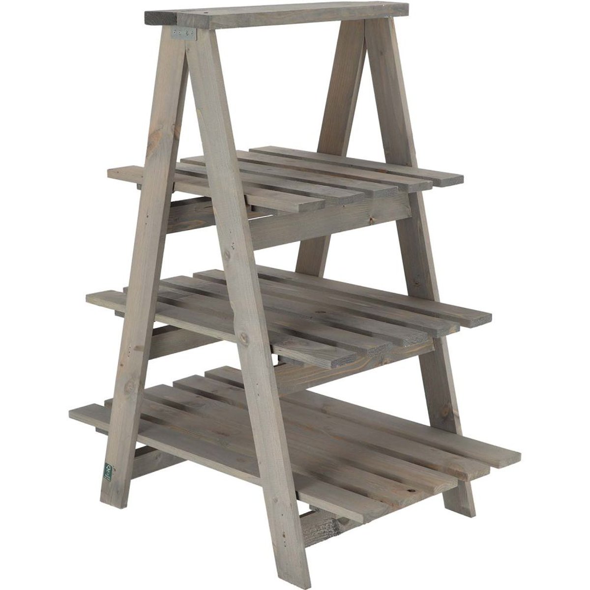 Etagère à plantes triangulaire en pin grey, JARDINDECO