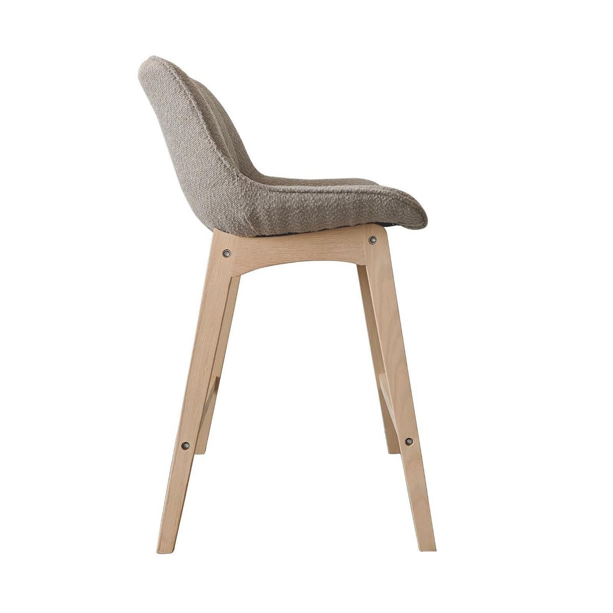 Lot de chaises d'îlot et bar en chêne et assise tissu bouclette 65cm MILK | Lot de 4 taupe, MOB IN