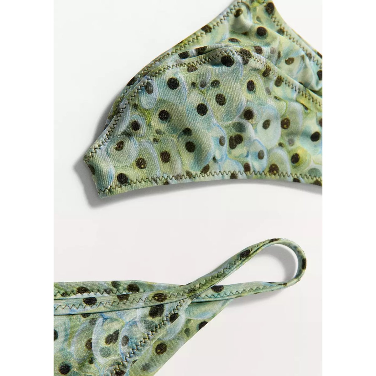 Haut de bikini triangle imprimé vert, MANGO