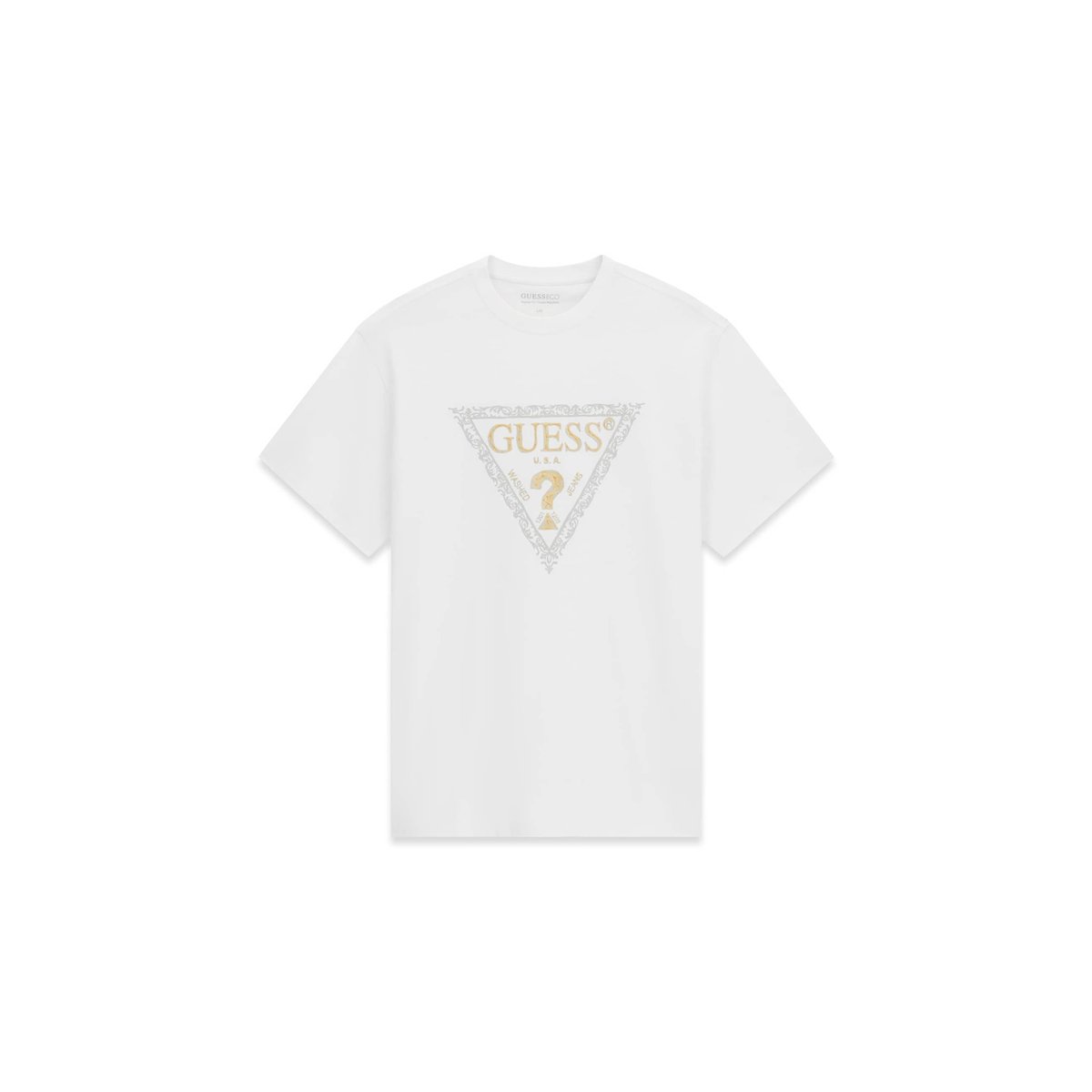 T-Shirt Logo Triangle blanc, GUESS