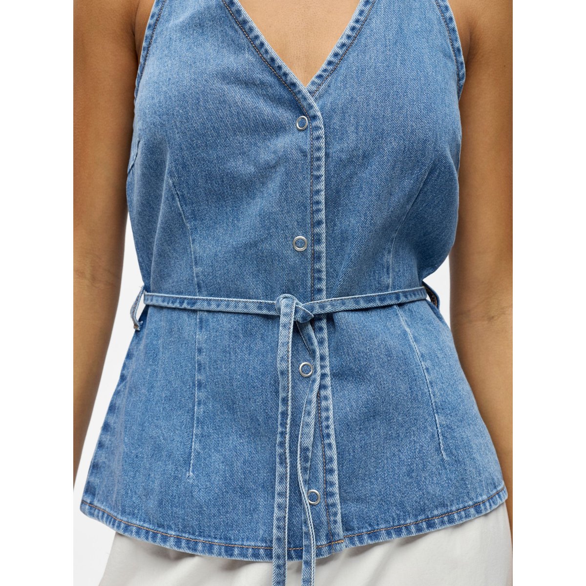 Top medium blue denim, OBJECT