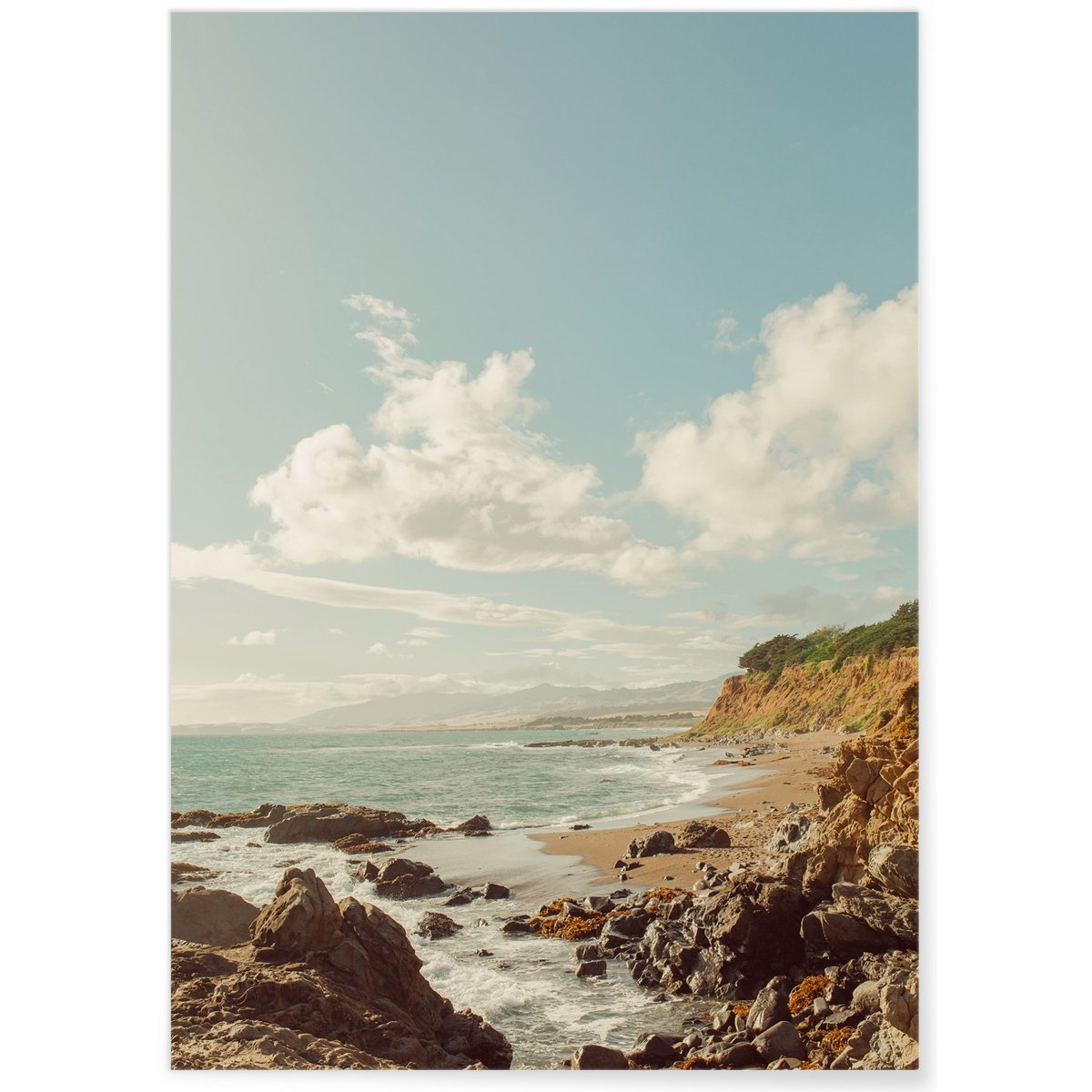 Poster Nature Paysage Mer blanc, L'AFFICHERIE