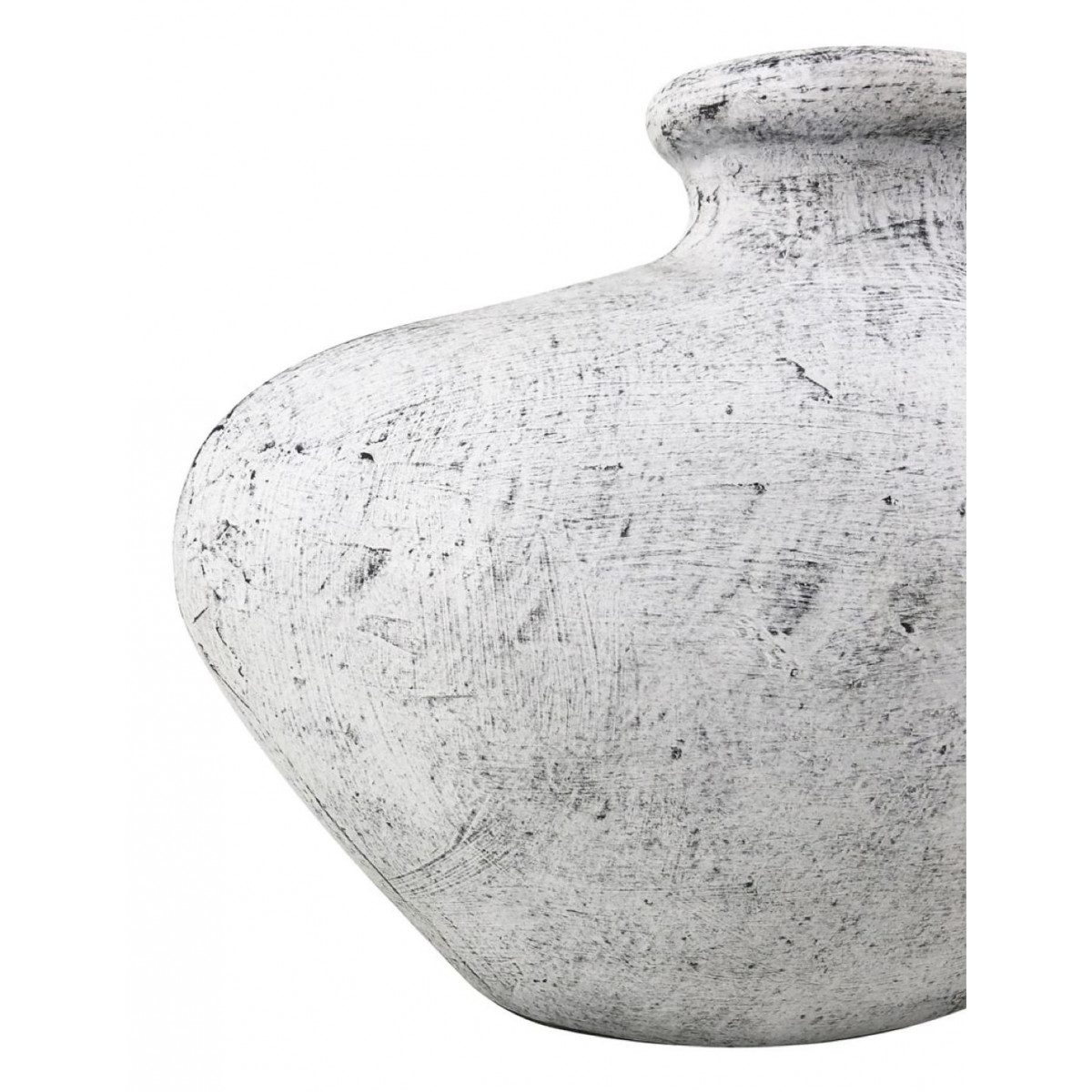 Vase terre cuite gris, DECORATION D’AUTREFOIS