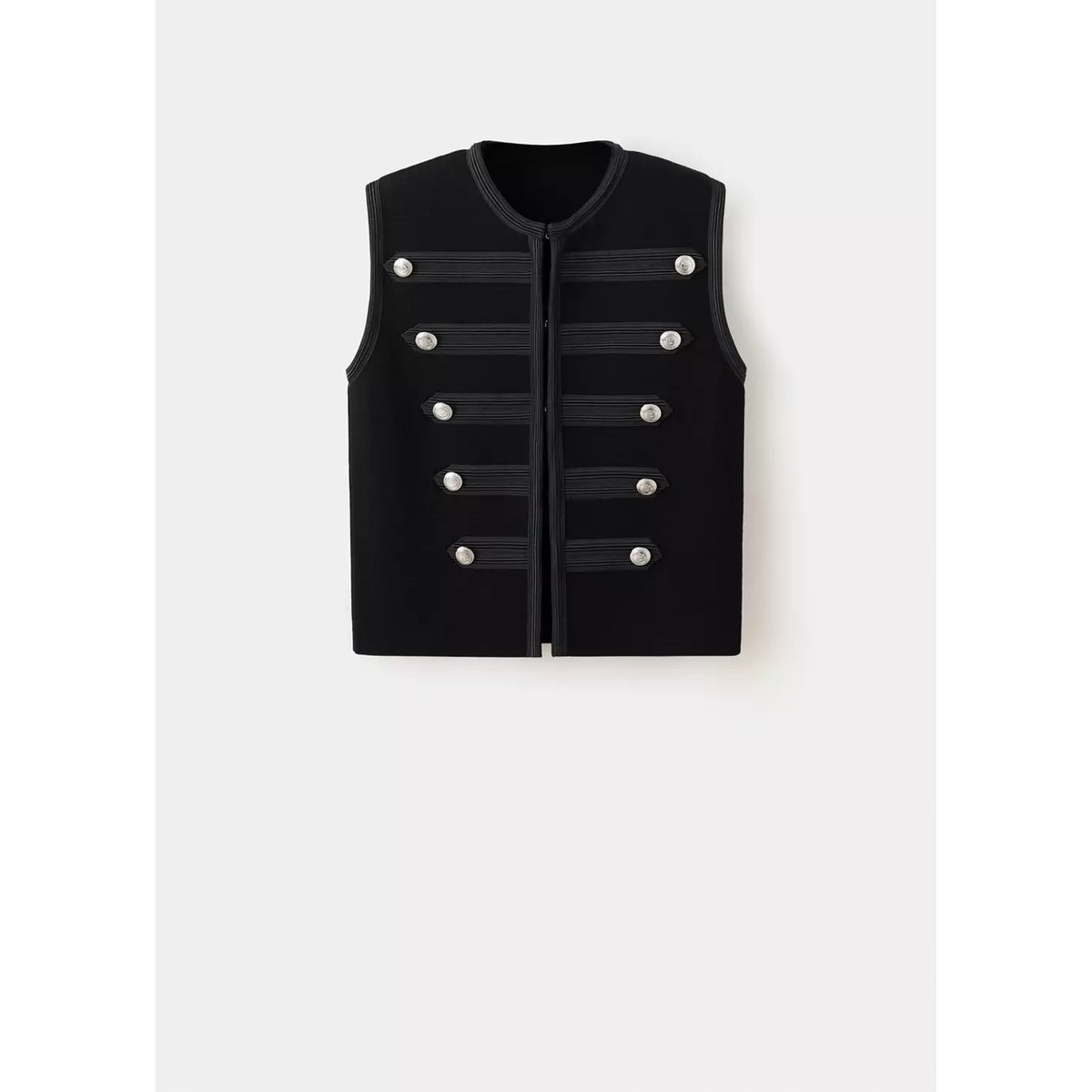 Gilet maille boutons noir, MANGO