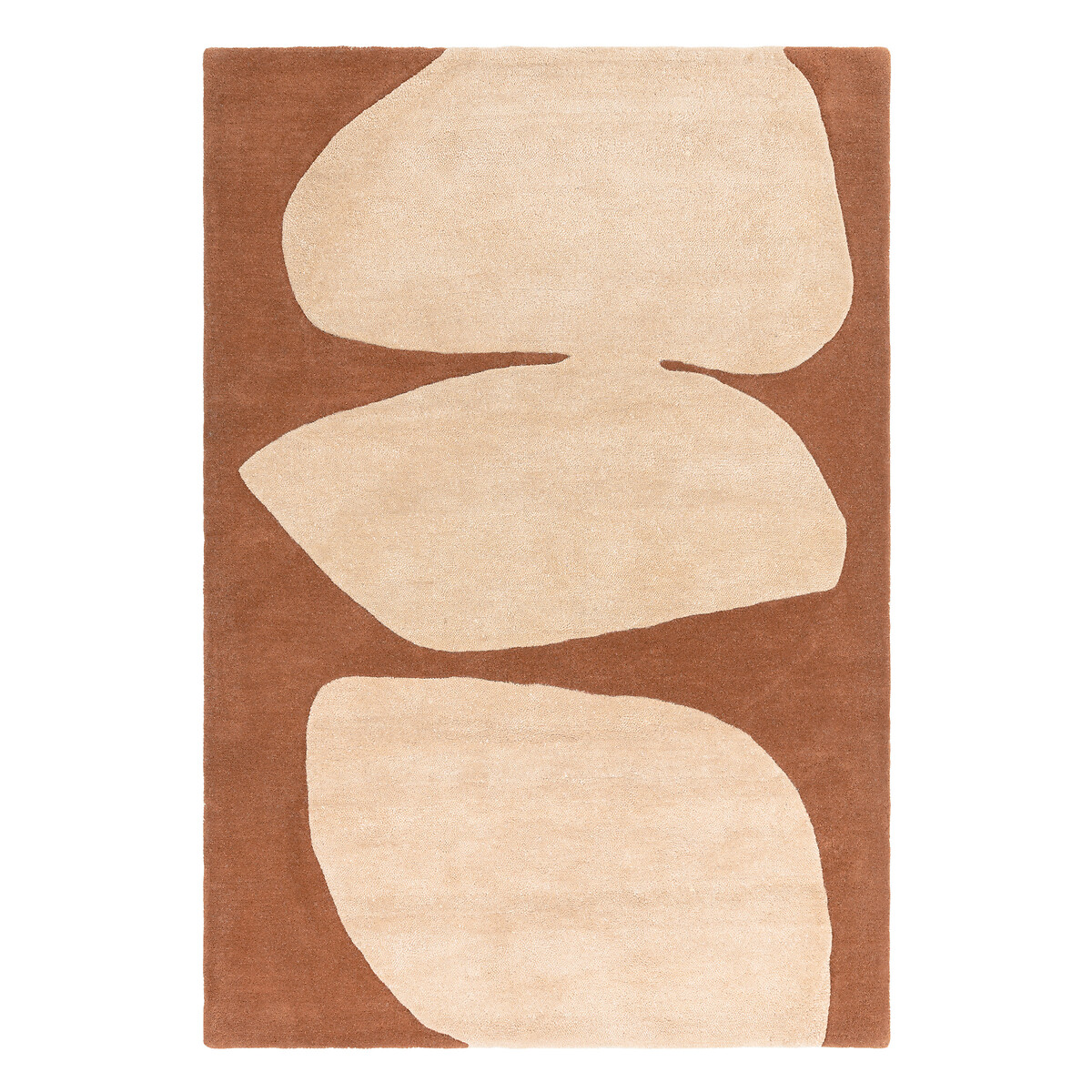 Abstract Collage Pattern Rug in 100% Wool terracotta, ÉDITÉ
