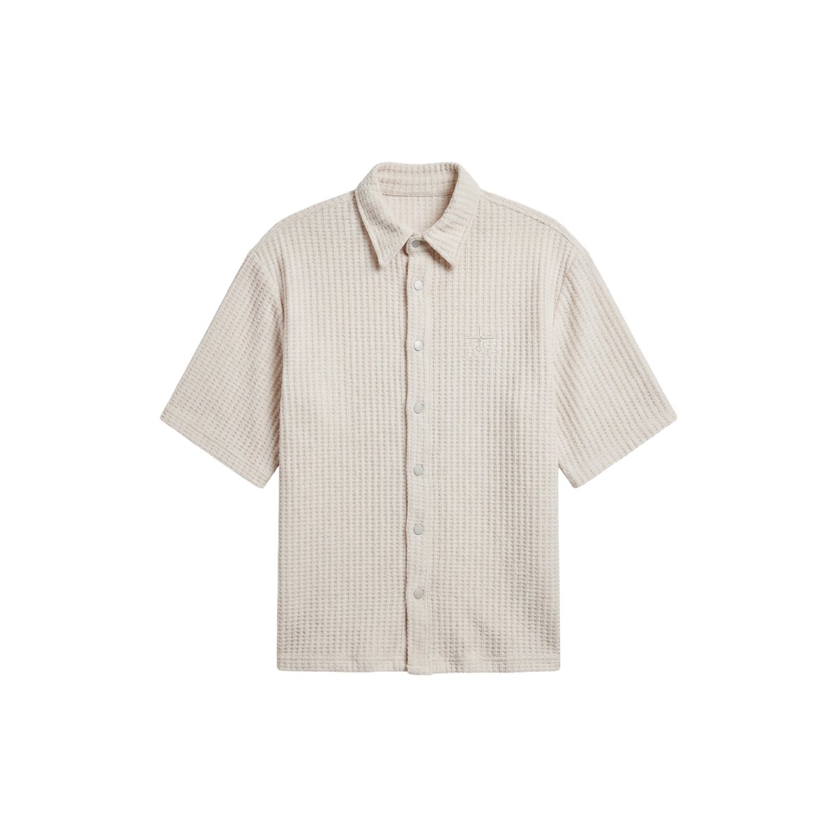Chemise manches courtes Flower crème camel, PROJECT X