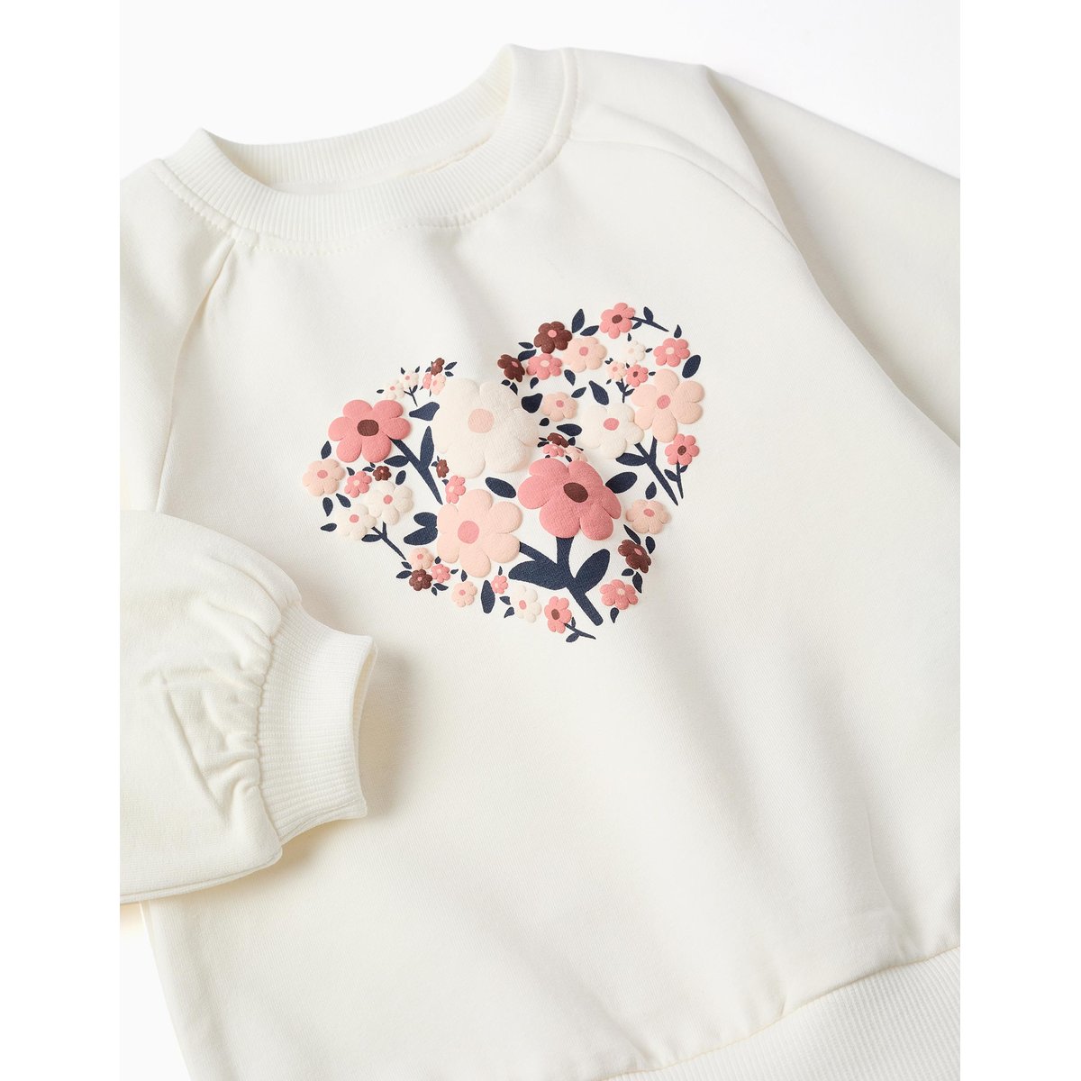 Ensemble sweat et pantalon en coton blanc, ZIPPY