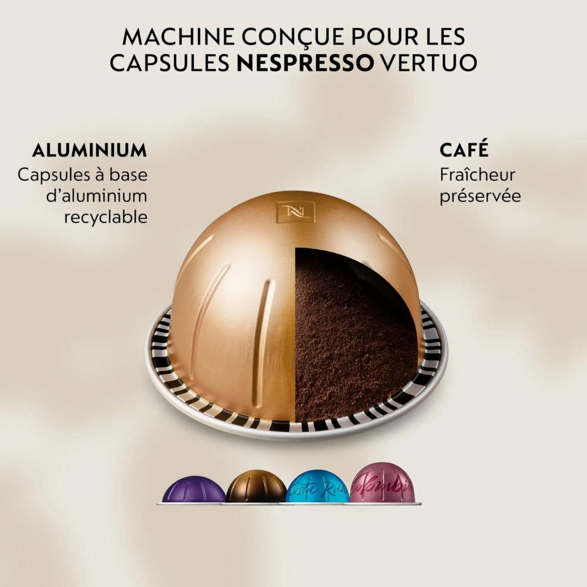 Cafetière à dosettes VERTUO UP Noire YY5859FD couleur unique, KRUPS
