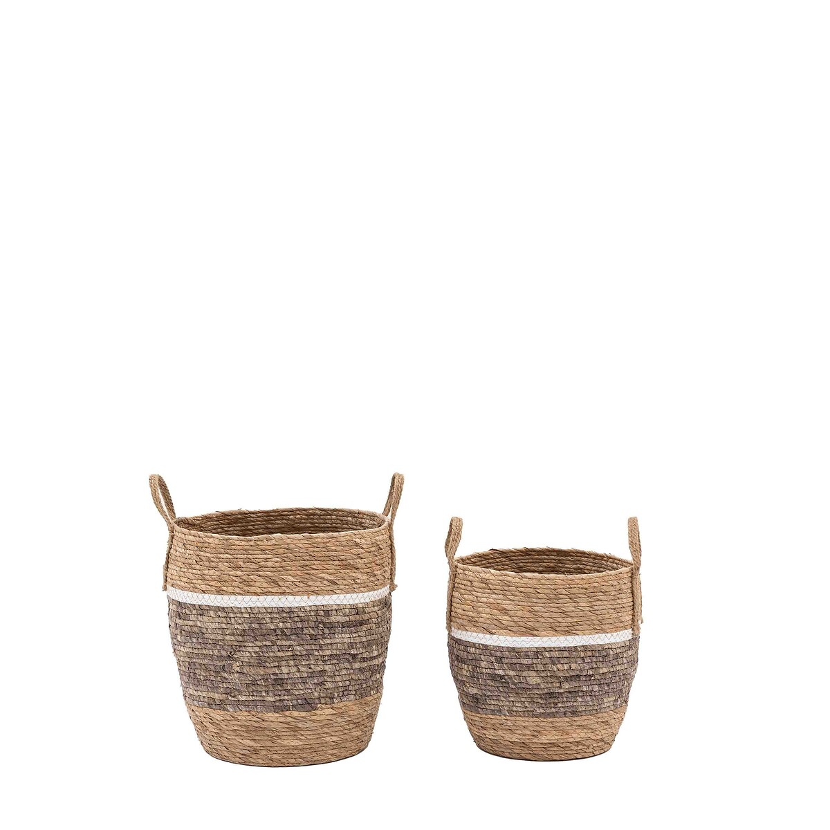 Set of 2 Woven Storage Baskets in Contrast Stripe natural, ÉDITÉ