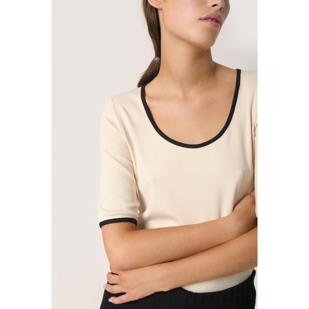 T-shirt beige sandshell, SOAKED IN LUXURY