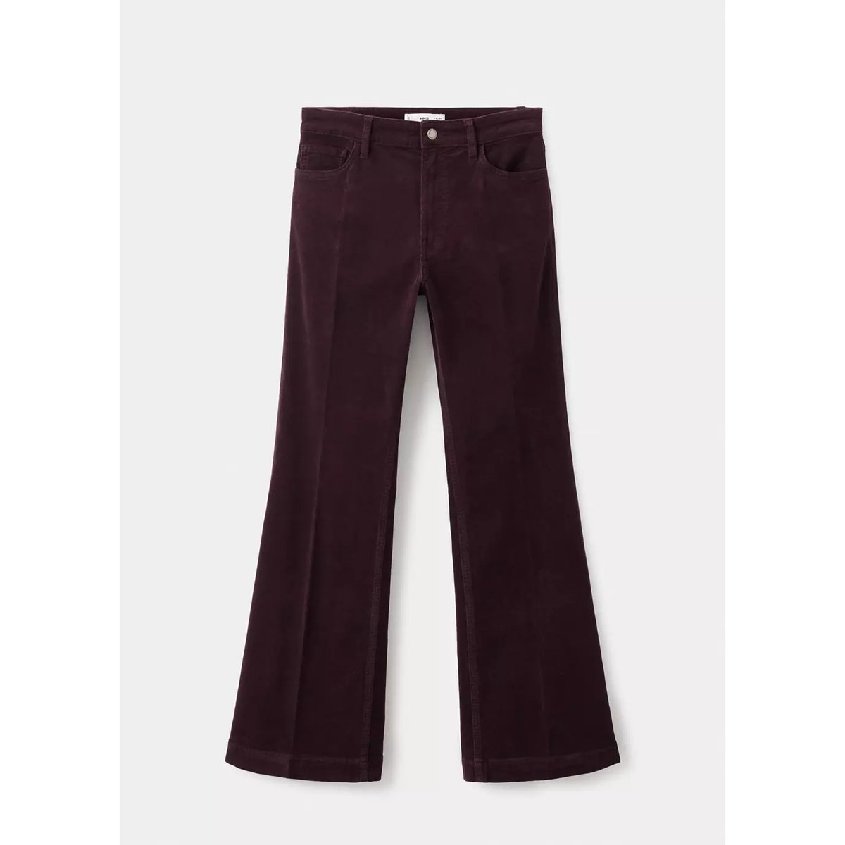 Jean flare velours côtelé lie de vin, MANGO